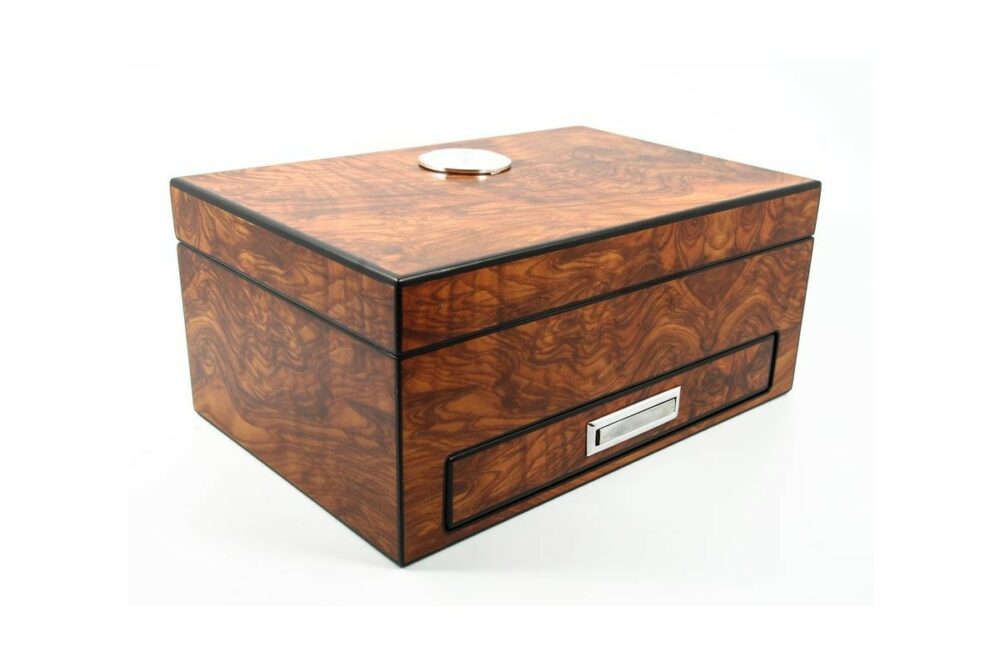 LUBINSKI Humidor per sigari in Radica Olmo Ortivery